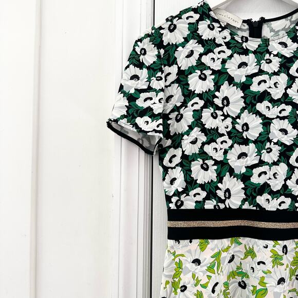 Stella McCartney Green White Petra Floral Print Dress Fit Flare 36 0/2 XS - Picture 6 of 14